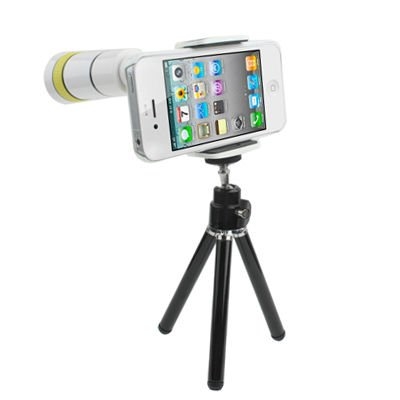 Blanc souple gérer 10 X télescope Zoom appareil photo IPhone lentilles pour IPhone 4